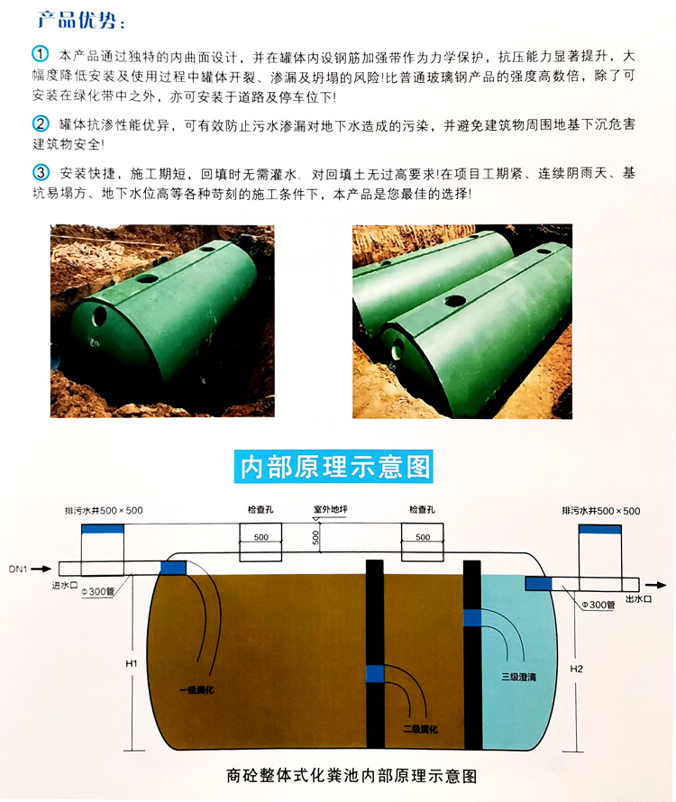 盐边玻璃钢化粪池